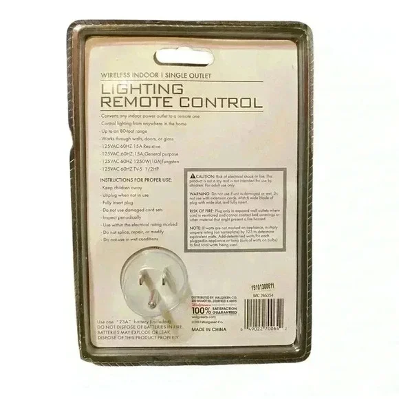 Living Solutions Lighting Remote Control Plug Wireless Indoor Single Outlet WIC - Picture 2 of 2